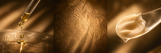 Textures des soins barbe et cheveux : huile, brume et baume