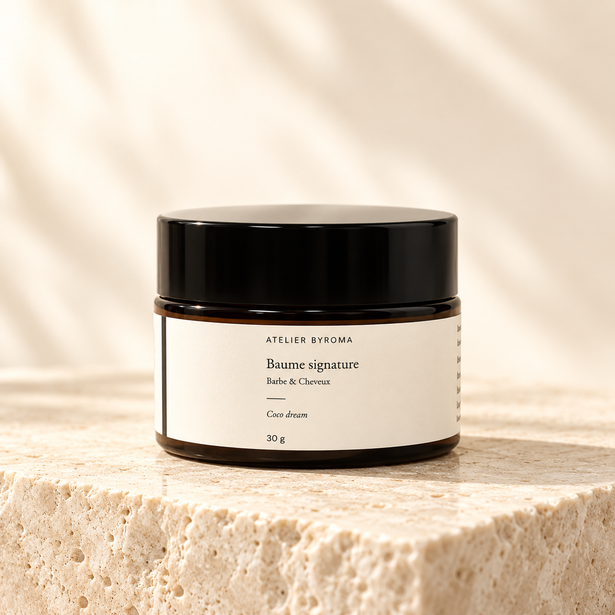 Baume Signature Atelier Byroma, baume à barbe et cheveux au karité, pot de 30 g